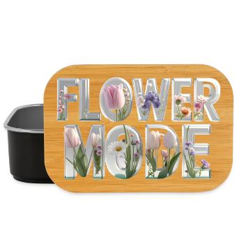 FLOWER MODE – 3D Letters full of blossoms - Lunch Box - black - Front