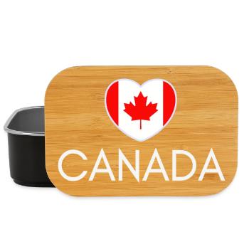Cœur avec le drapeau canadien, j’aime le Canada - Boîte à goûter - noir - Devant
