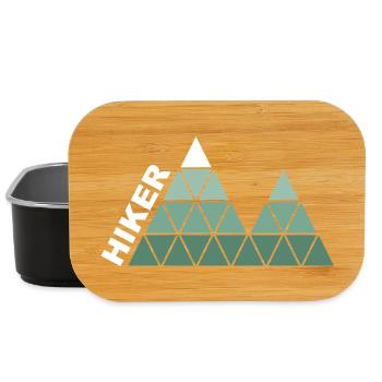 "Hiker" - Geometric Mountain Design - Lunch Box - black - Front
