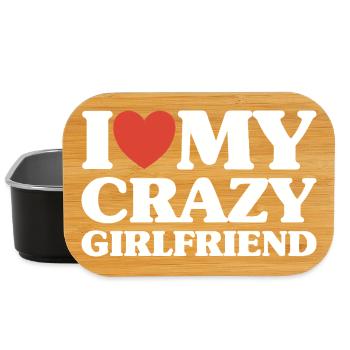 I Love My Crazy Girlfriend Valentine's Day Christmas Gift - Lunch Box - black - Front