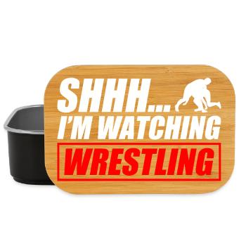 I'm watching wrestling lustiges Wrestling Wrestler - Lunch Box - Schwarz - Vorne