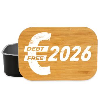 Sans dettes au Nouvel An | Résolutions du Nouvel An 2026 - Boîte à goûter - noir - Devant