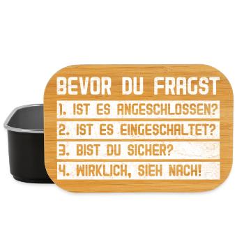 Computer BEVOR DU FRAGST 1.IST ES ANGESCHLOSSEN? - Lunch Box - Schwarz - Vorne