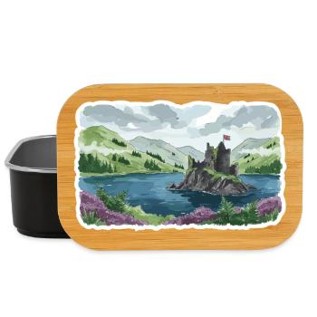 Scottish Highlands Eilean Donan Castle Loch Art - Lunch Box - black - Front