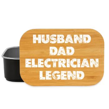Husband Dad Electrician Legend - Lunch Box - black - Front