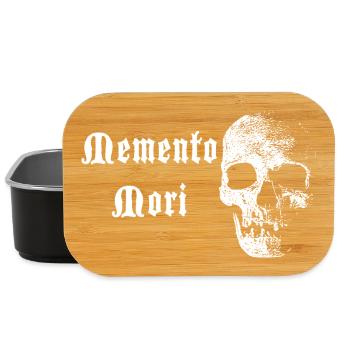 Crâne de Memento Mori – Contraste blanc - Boîte à goûter - noir - Devant