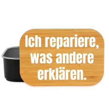 Ich repariere, was andere erklären - Lunch Box - Schwarz - Vorne
