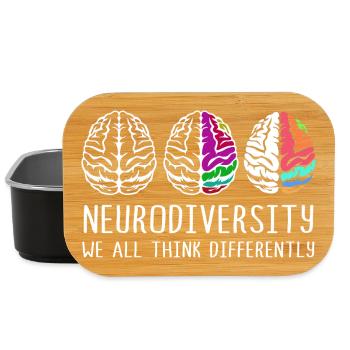 Neurodiversité Autisme Cerveau TDAH Asperger - Boîte à goûter - noir - Devant