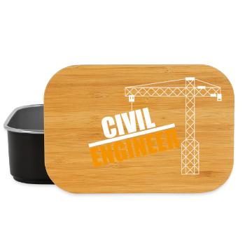 Civil Engineer Crane Motif - Lunch Box - black - Front