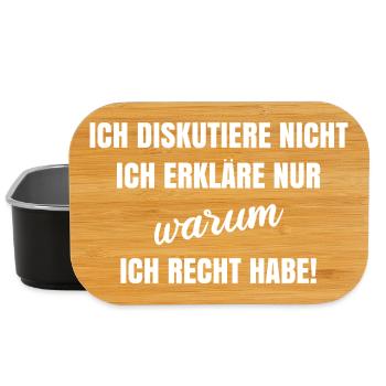 Je ne discute pas, j’explique juste pourquoi je - Boîte à goûter - noir - Devant