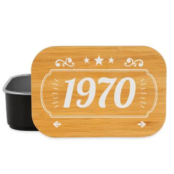 Vintage 1970's Retro Anniversary 1970's - Lunch Box - black - Front