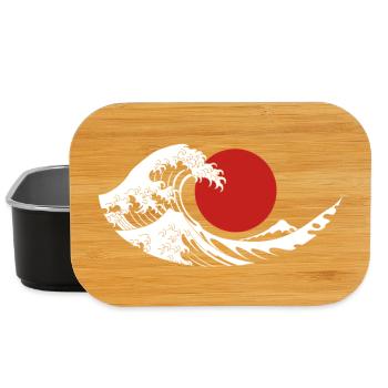 Esthétique japonaise du Soleil Rouge de la Grande Vague - Boîte à goûter - noir - Devant