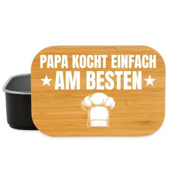 Papa kocht einfach am besten - Vatertag Koch - Lunch Box - Schwarz - Vorne