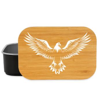 emblème aigle fort, symbole de liberté sauvage - Boîte à goûter - noir - Devant