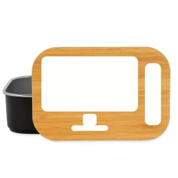 Minimal PC Setup Icon – Gamer Design - Lunch Box - Schwarz - Vorne