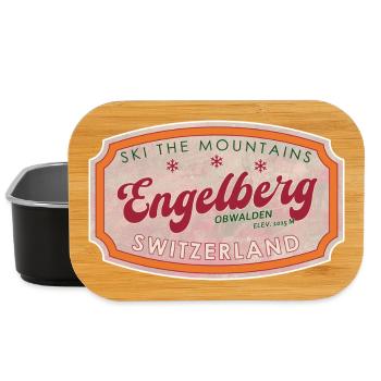 Engelberg Schweiz Skigebirge-Abzeichen - Lunch Box - Schwarz - Vorne