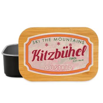 Alpine Vintage Label Kitzbühel Austria - Lunch Box - black - Front