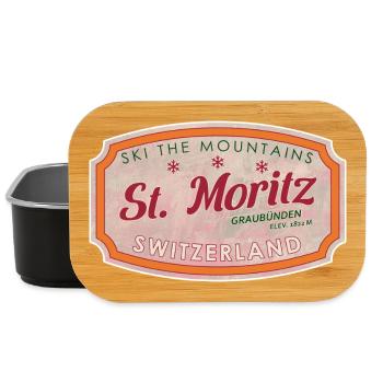 St Moritz Mountain Ski-Marke - Lunch Box - Schwarz - Vorne