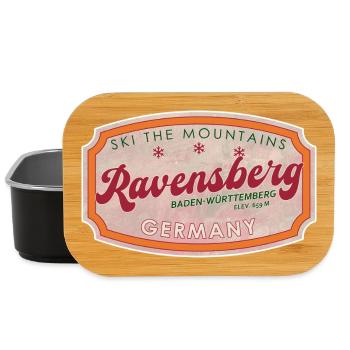 Badge vintage de ski alpin Ravensberg - Boîte à goûter - noir - Devant