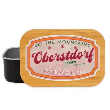 Oberstdorf Bavaria Retro Ski Label - Lunch Box - black - Front