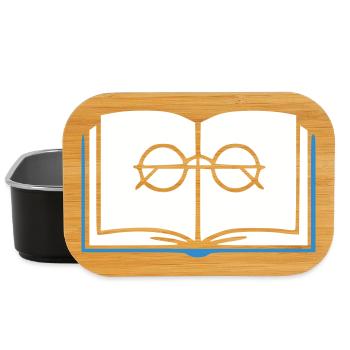 Book and Glasses Outline - Lunch Box - black - Front