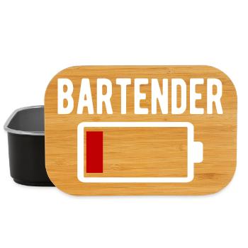 Barman qui charge une batterie faible, drôle - Boîte à goûter - noir - Devant