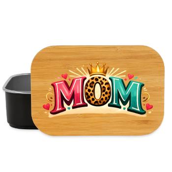 MOM! Krone, Leo Liebe, Personalisierbar - Lunch Box - Schwarz - Vorne