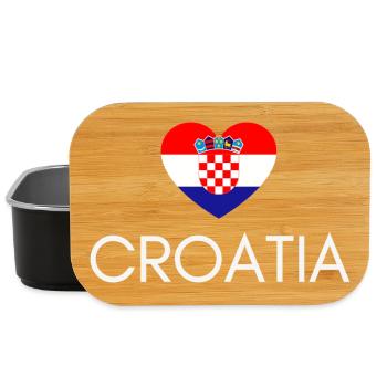 Heart with Croatia flag, I love Croatia - Lunch Box - black - Front