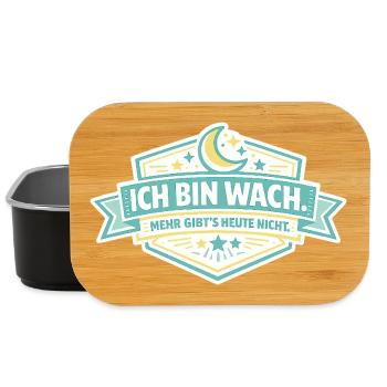 Ich bin wach Badge - Lunch Box - Schwarz - Vorne