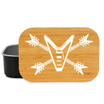 Guitar Skull and Crossbones - Lunch Box - black - Front