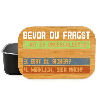 Computer BEVOR DU FRAGST 1.IST ES ANGESCHLOSSEN? - Lunch Box - Schwarz - Vorne