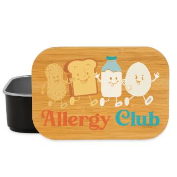 Funny Allergy Club Food Allergy Humor Peanut Dairy - Lunch Box - black - Front