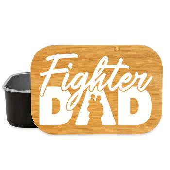 Papa combattant silhouette blanche Silhouette audacieuse Slogan Art - Boîte à goûter - noir - Devant