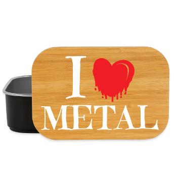 I Heart Metal Red Dripping Melting Heart Art - Lunch Box - Schwarz - Vorne