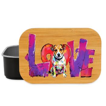 Love Dog Jack Russell Terrier Graffiti Design - Lunch Box - Schwarz - Vorne