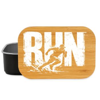 Run Shirt Running Fitness Runner Gift - Lunch Box - black - Front