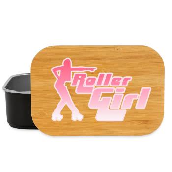 Neon Roller Girl Silhouette - Lunch Box - black - Front