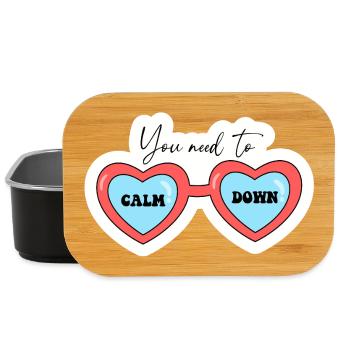 Du musst dich beruhigen, Herz-Gläser - Lunch Box - Schwarz - Vorne
