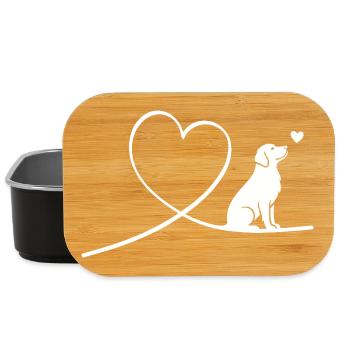 Golden Retriever Hund mit Herz Silhouette - Lunch Box - Schwarz - Vorne