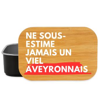 Ne Sous Estime Jamais Un Viel Aveyronnais T-Shi... - Boîte à goûter - noir - Devant