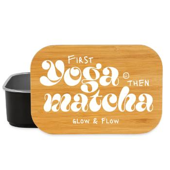First Yoga Then Matcha Typo Design - Lunch Box - black - Front
