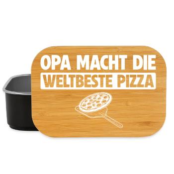 Opa Macht Die Weltbeste Pizza Geschenk - Lunch Box - Schwarz - Vorne