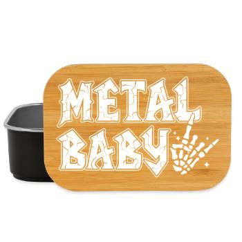 Metal Baby Baby Baby Rock Heavy Metal Geschenk - Lunch Box - Schwarz - Vorne