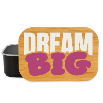 Dream Big Bold Pink Typography - Lunch Box - black - Front