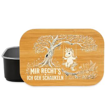 Mir reichts ich GEH schaukeln Lustiges Einhorn - Lunch Box - Schwarz - Vorne