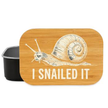 I Snailed It Cartoon Snail Tee - Lunch Box - black - Front