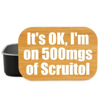 Très bien, je prendrai 500 mg de Scruitol. Merde - Boîte à goûter - noir - Devant
