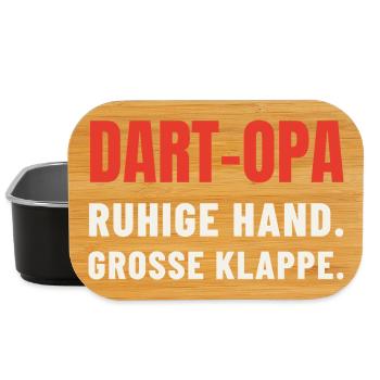 Dart Opa Geschenk: Ruhige Hand, große Klappe - Lunch Box - Schwarz - Vorne
