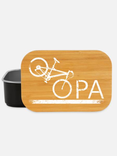 Opa mit Fahrrad – Vintage Weiß - Lunch Box - Schwarz