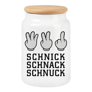 schnick schnack schnuck - Keksdose mit Holzdeckel - Weiß - Vorne